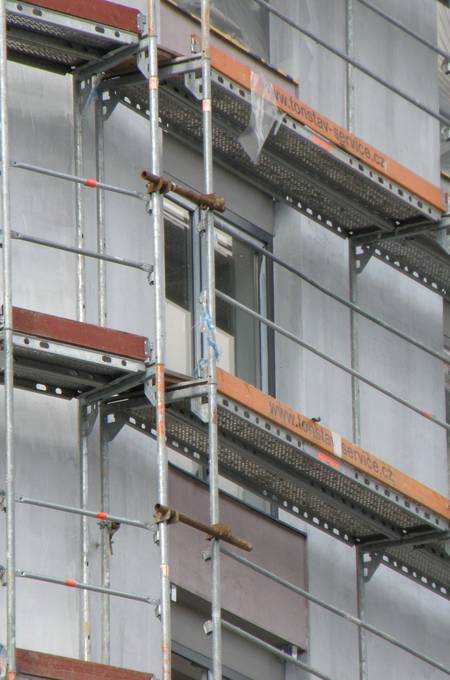 Fassade mit Gerüst